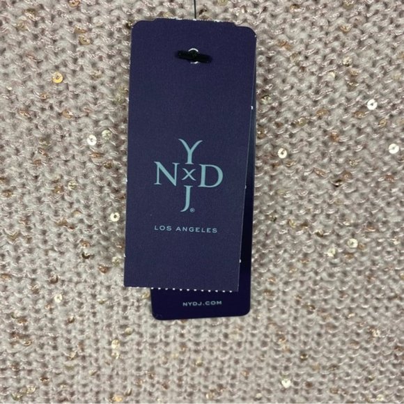 NYDJ Sequin Oversized Ntral Sweater XS Cream Pink Cameo - Picture 11 of 13